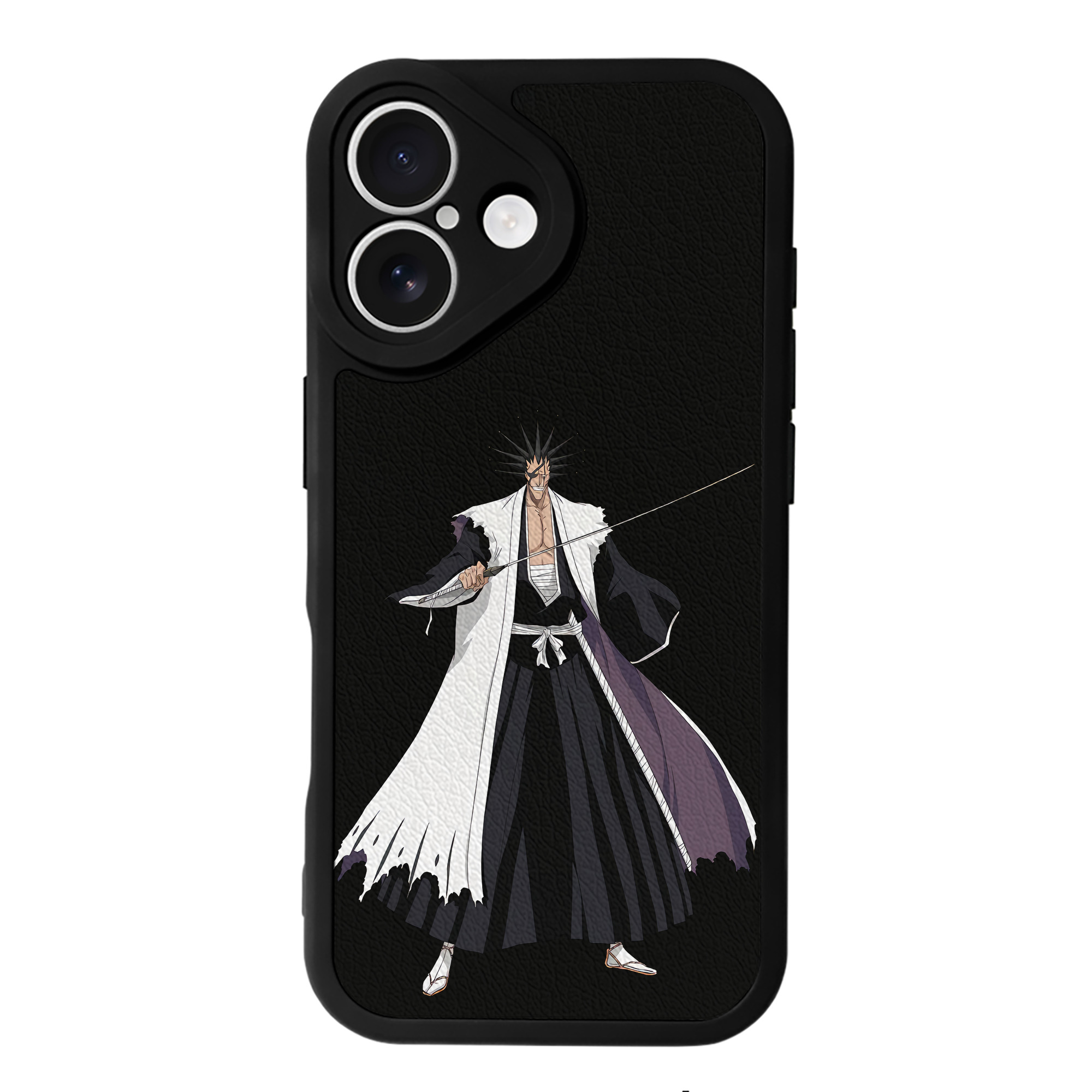 （画像用） ブリーチ ざらき けんぱち BLEACH Zaraki Kenpachi 【iPhone 16シリーズ対応】シリコンスマホケース（レザー調） 材質：シリコン